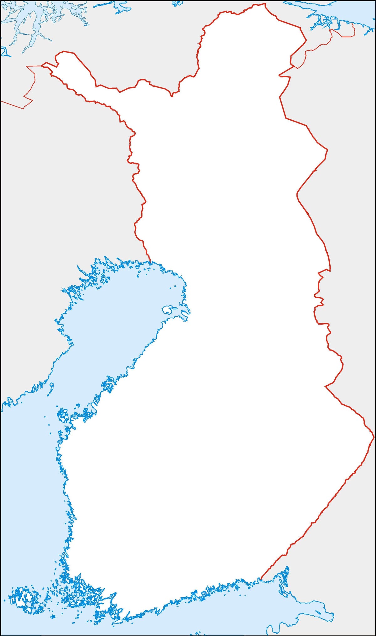 blank kort over Finland