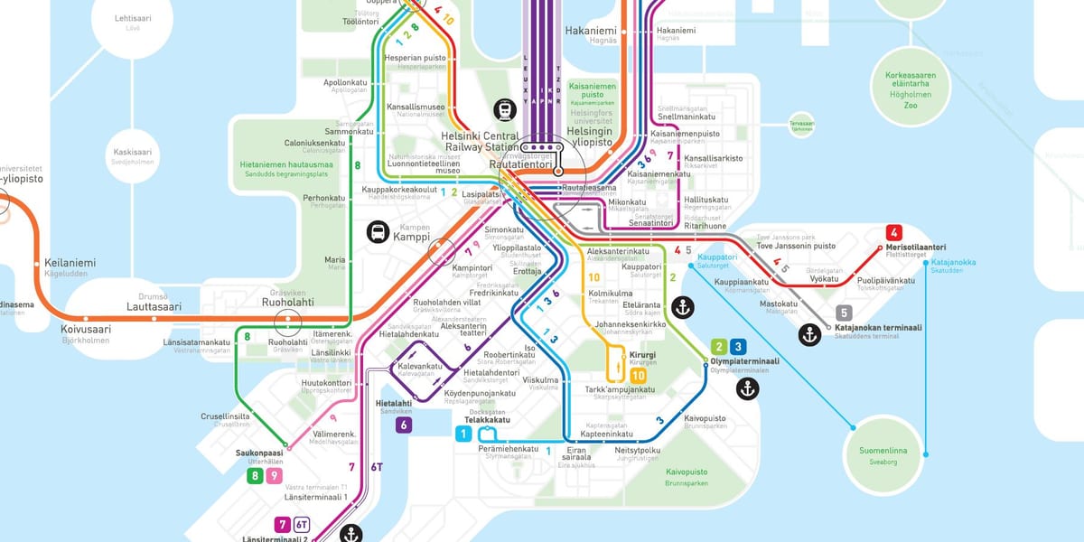 Kort over Finland metro