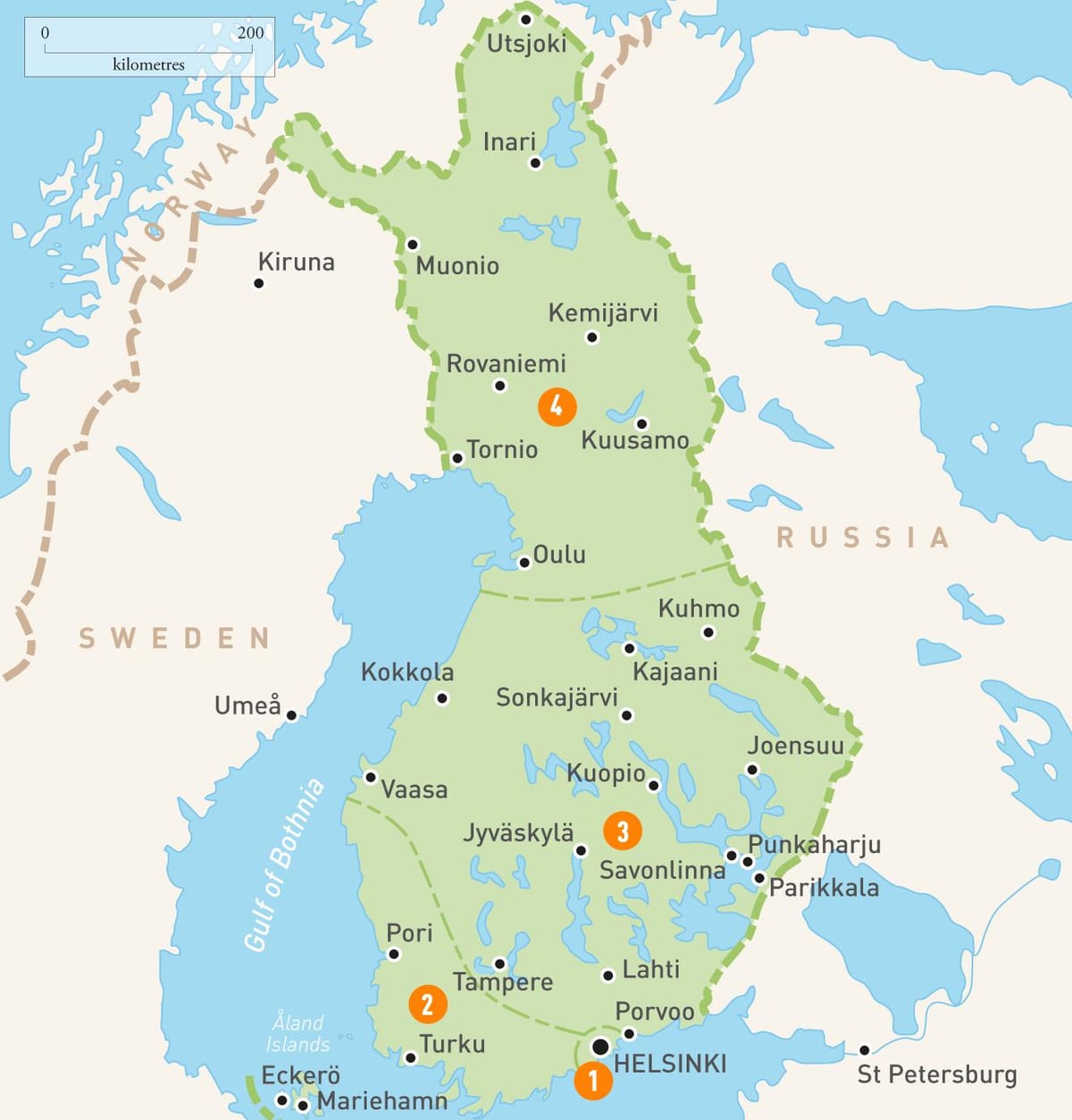 Kort over Finland søer