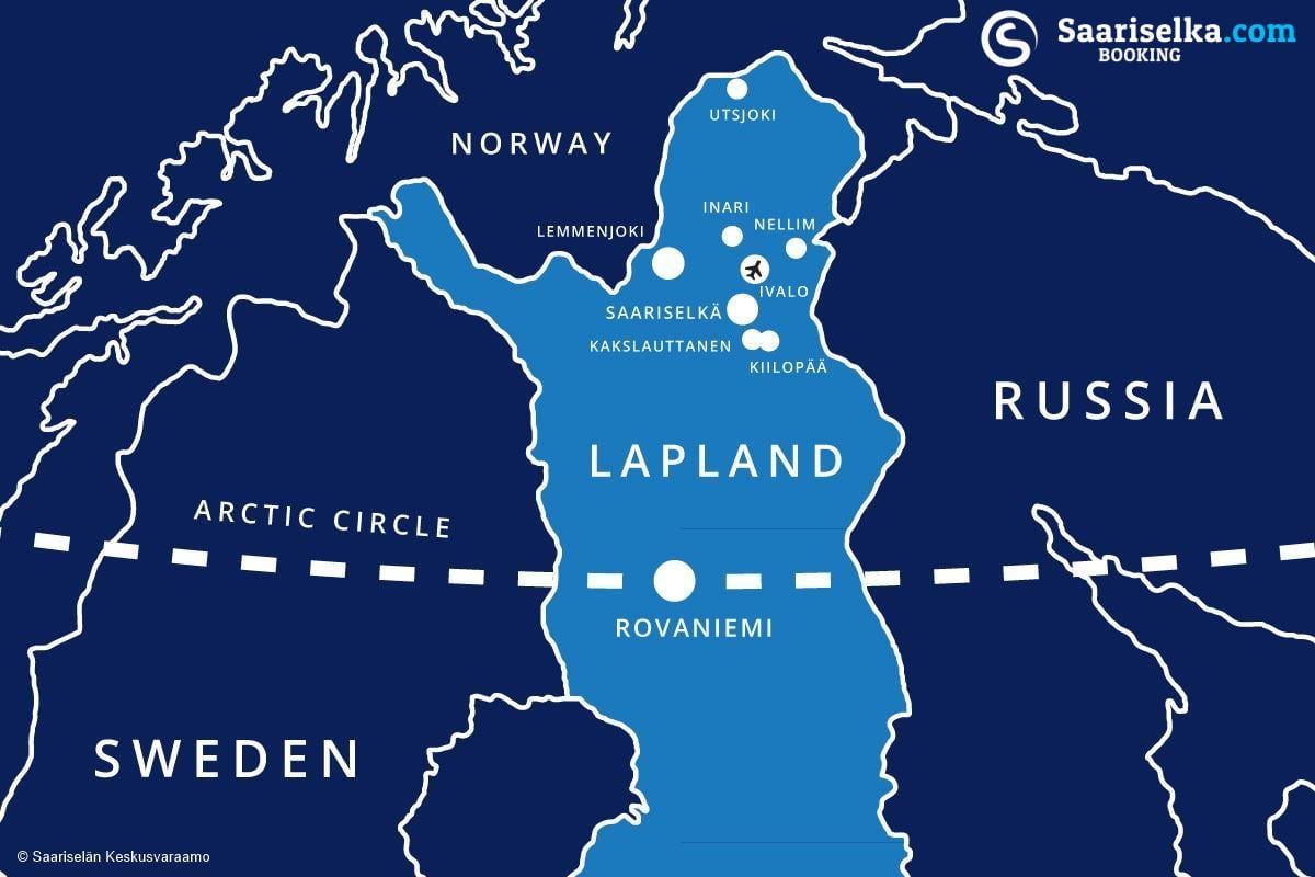 kort over saariselka Finland