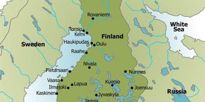 Kort over camping Finland