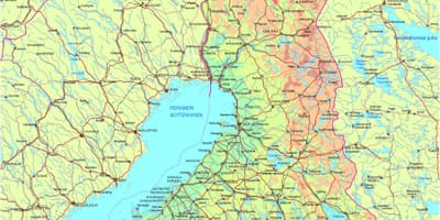 Kort over Finland vej