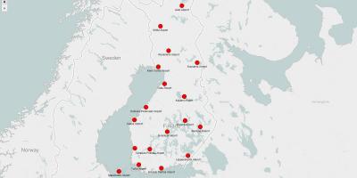 Kort over Finland lufthavne