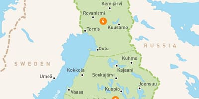 Kort over Finland søer