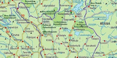 Kort over Finland vandring